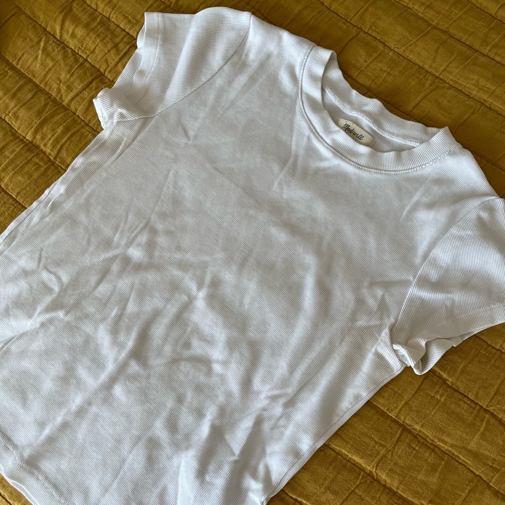 Madewell white ribbed T-shirt